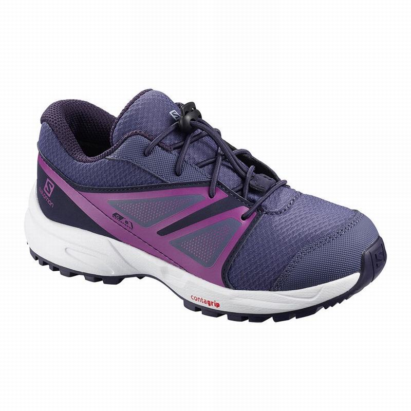 Chaussure Running Salomon Enfant Bleu - Salomon SENSE CLIMASALOMON™ WATERPROOF - France (0621-PZTYL)